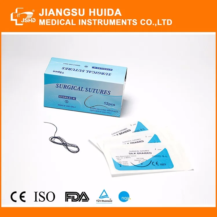  Неабсорбируемые шелковые плетеные хирургические швы