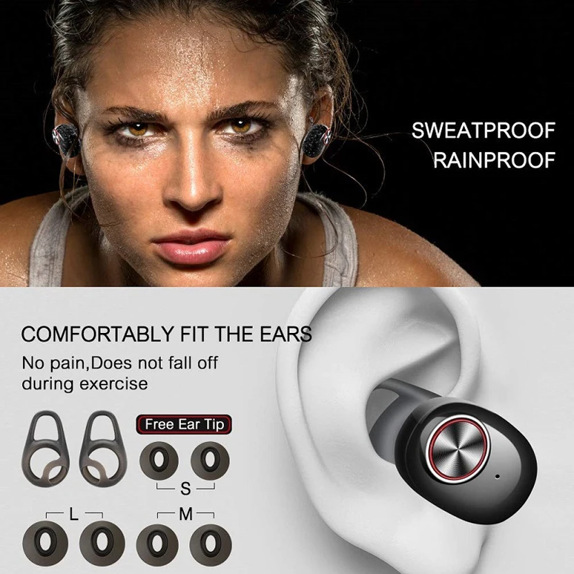 Mini TWS Bluetooth V5.0 Earbuds Dual Wireless Earphones Headsets Hands free
