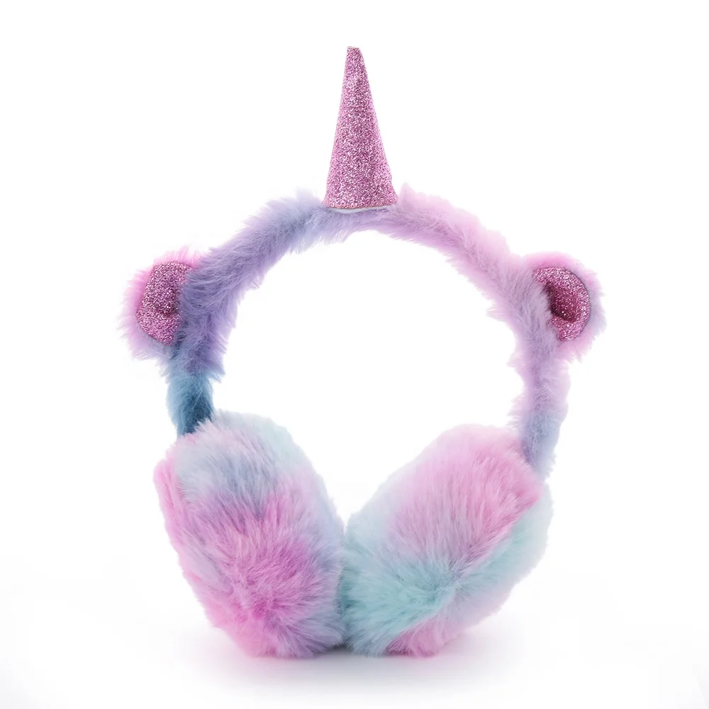 
Winter Autumn Warm Girls Ladies Plush cartoon Unicorn Ear Muff 