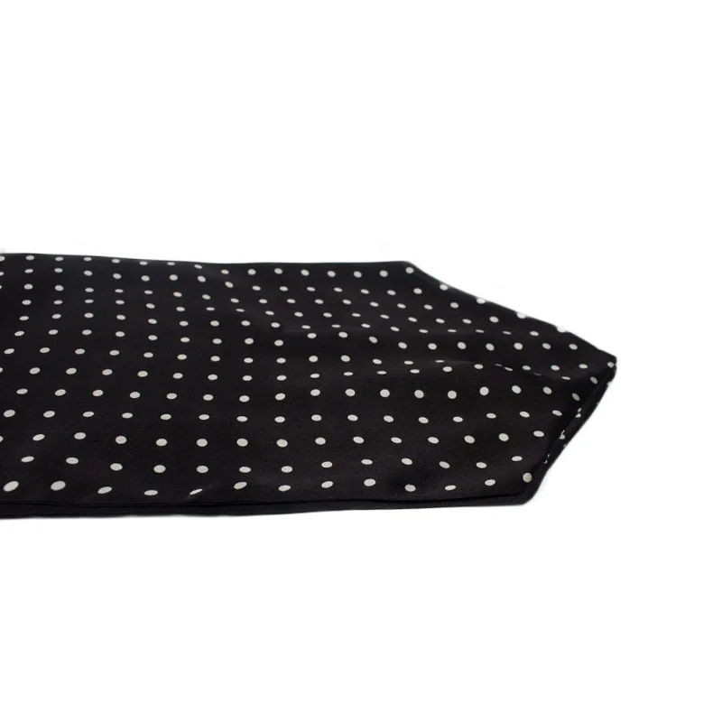 
Hot Sale Polyester Twill Ascot Tie High Quality Black And White Dot Design Cravat 