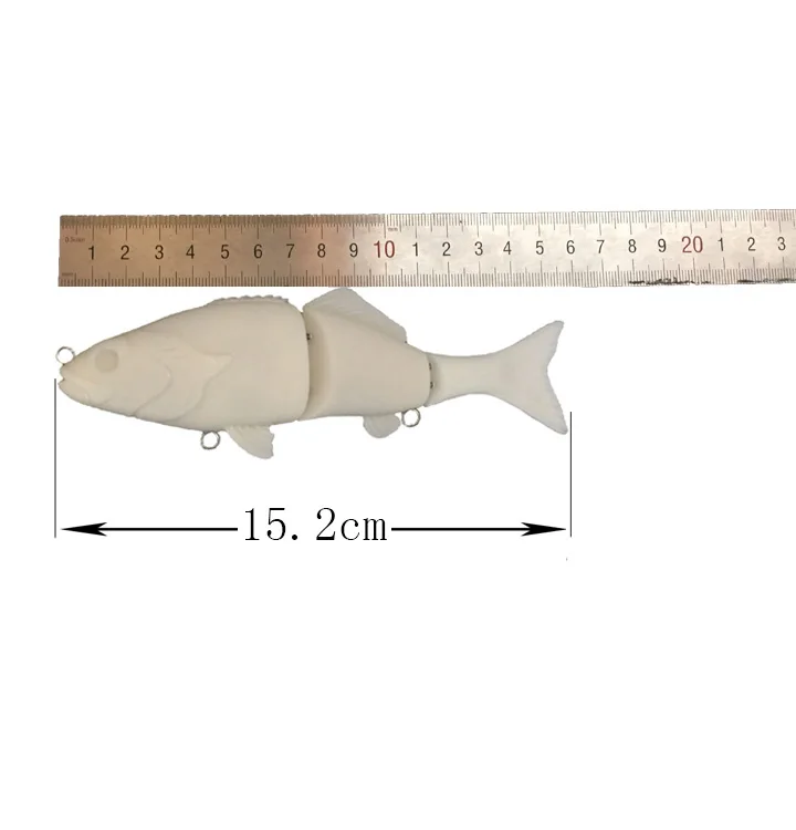 Wholesale 6' /47g 3 Segmented Perch Bass Unpainted Lures Blank Lures body Swimbait