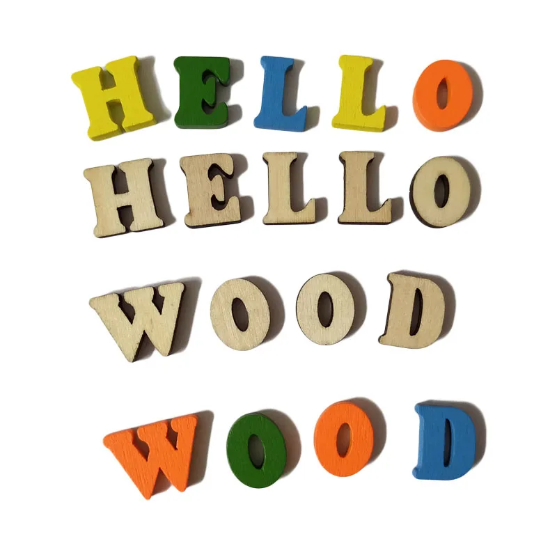 Unfinished Natural Small Size Wood Alphabet Letter Decoration For Children