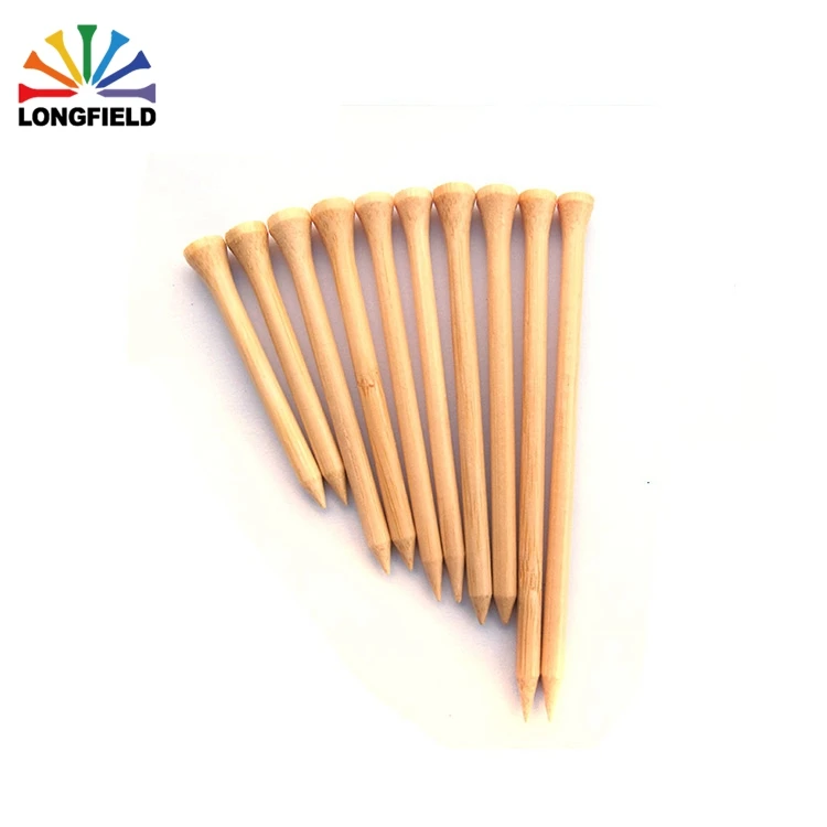 
70mm Natural Circle Print Unique Custom Bamboo Golf Tee Set 