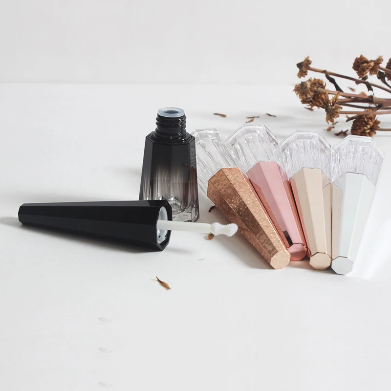 new pattern hot sell 4.5 ml lipstick octagonal cone shape lip gloss tube packaging