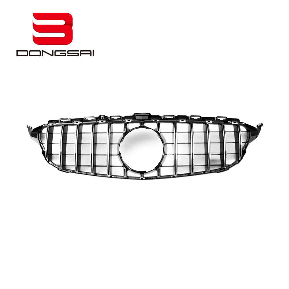 ABS GTR Style Panamericana Front Bumper Mesh Grill Grille for Mercedes Benz C Class W205 C43 C63s 2015-2018