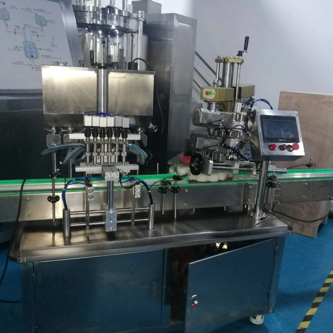 Automatic pet bottle filling packing line essential oil bottle electronic cigarette filling, sealing, capping machine