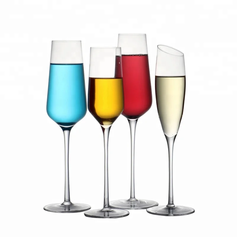 New design special celebrations hand blown crystal champagne glass