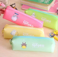 2015 New Candy Color Pencil Bags TOTORO School Kids Pen Pencil Case For Girl’s Purse BAG & Wallet Pouch Free Shipping