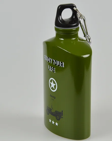 Sipper Water Bottle Aluminum Sport Water Bottle, 500ml Water Metal with Carabiner Lid
