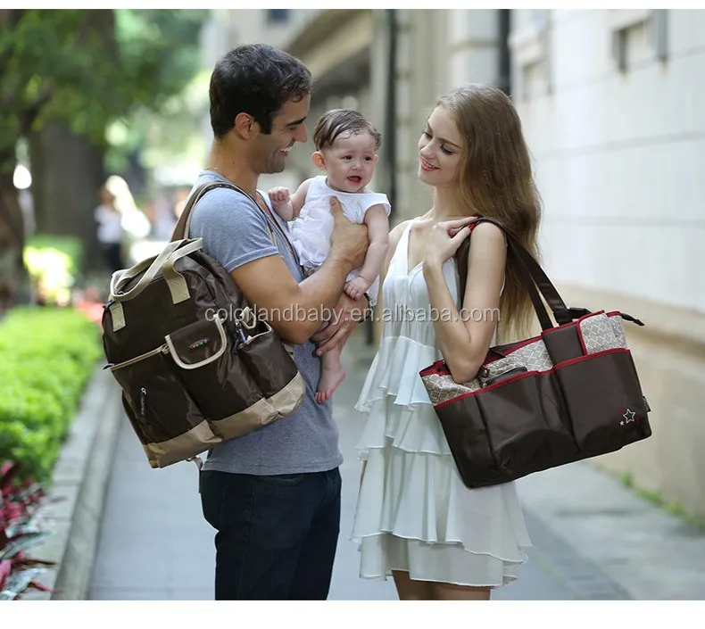 Colorland Special offer Designer Tote Baby Diaper Bag for Mom Deluxe Organizer with Built in Stroller Straps