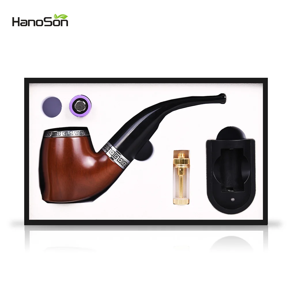 
2019 new products 18350 battery wooden cbd pipe e vapor starter kits electric smoking e pipe 