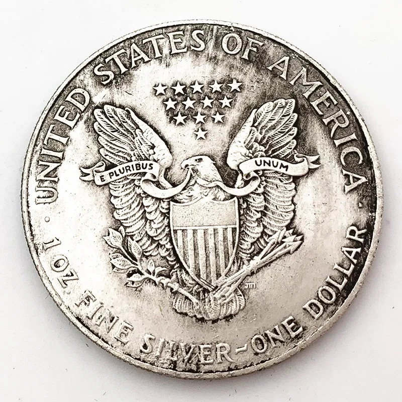 Statue of liberty, 1900 antique bronze coin, handicraft, eagle old coins