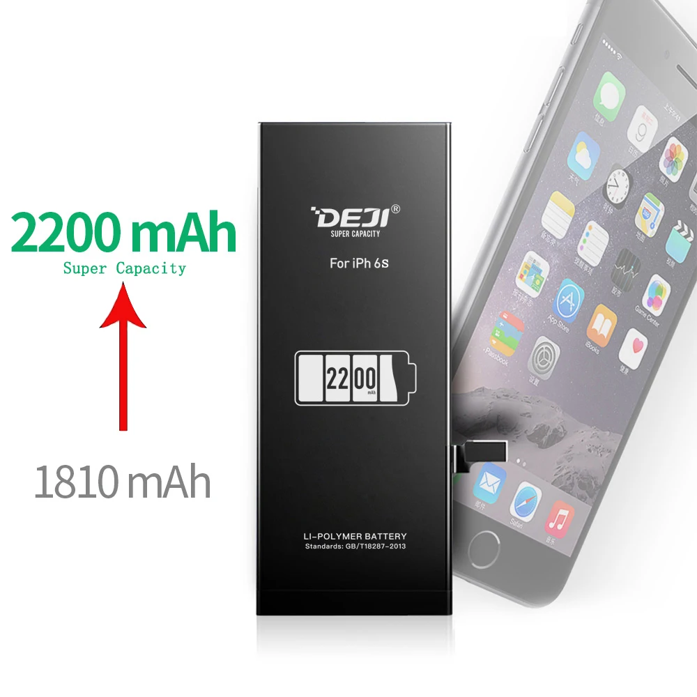 DEJI polymer replacement battery for iphone 6s high quality best cell phone battery 2200mAh