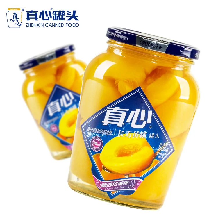 Specification 880g Canned Fruit Yellow Peaches in Light Syrup