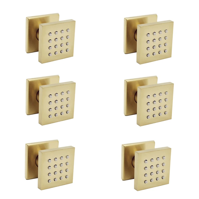 Brushed Gold Shower Systems with Body Sprays Brass Strong Flow Concealed bathroom shower system