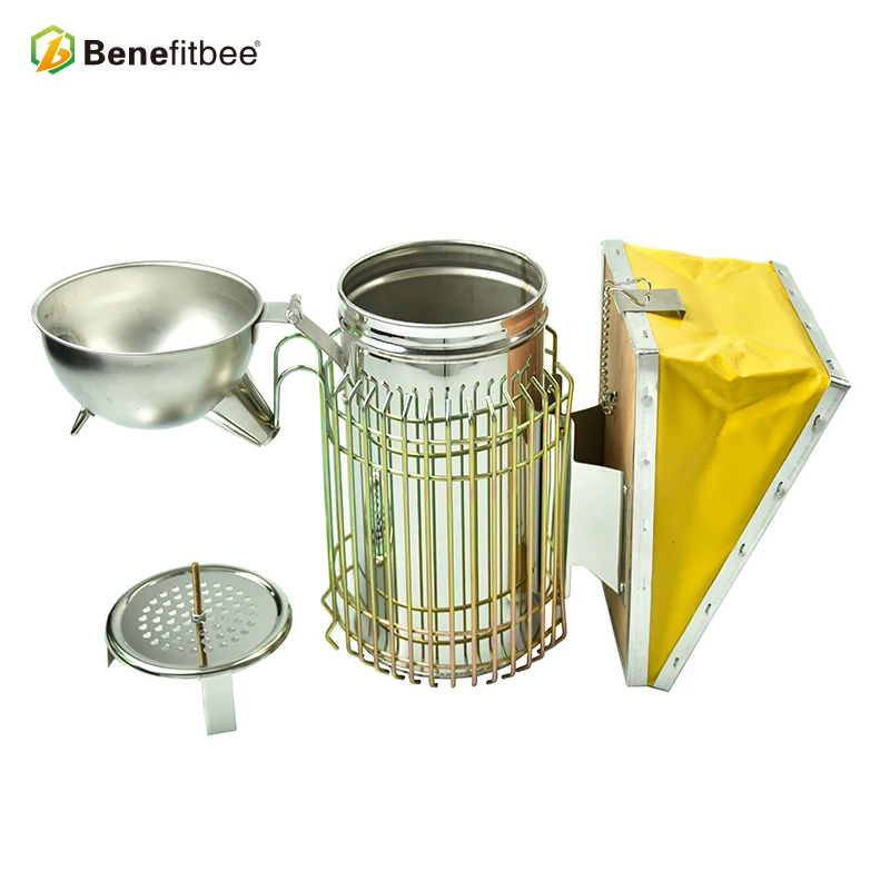 Hot Sale Lightweight Yellow Gas Box Manual Beekeeping Beehive Tools Bee Smoker