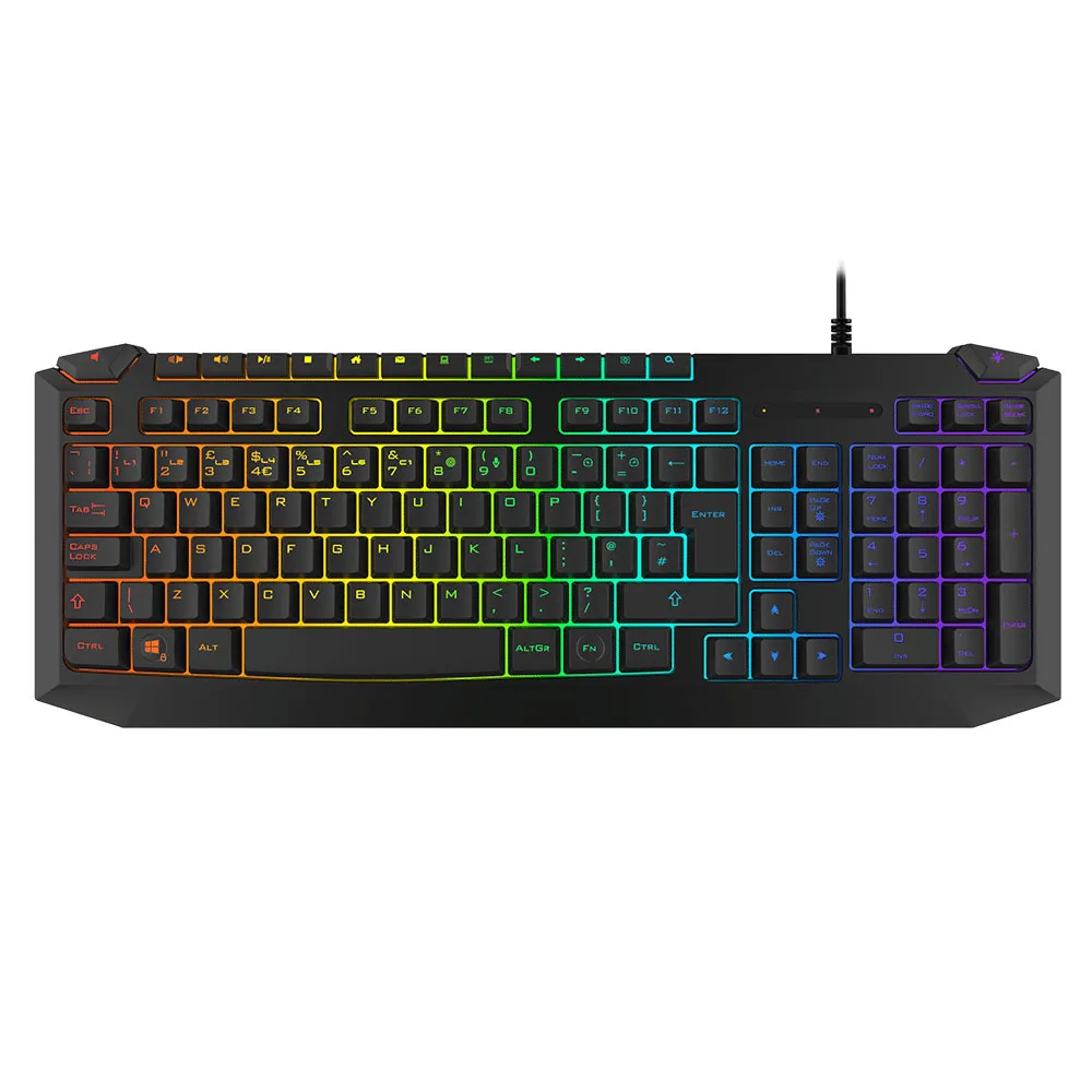 Gaming Keyboard Gaming-Tasta Rubber Dome Backlit Keytop Structure, RGB Macro Function MIC Music Equaliser LED Gaming keyboard