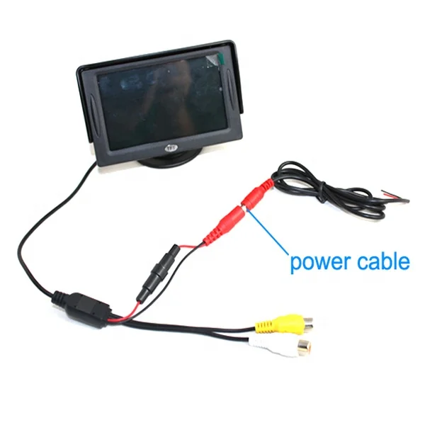 
4.3 inch Car Reverse Kit Rearview Monitor can connect with parking Camera 