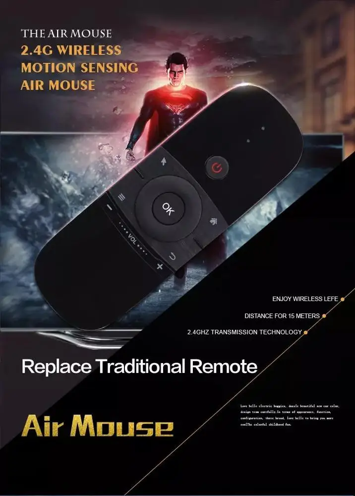 Promotion price Air Fly Mouse W1 wireless Mini Keyboard 2.4g remote control for android tv box