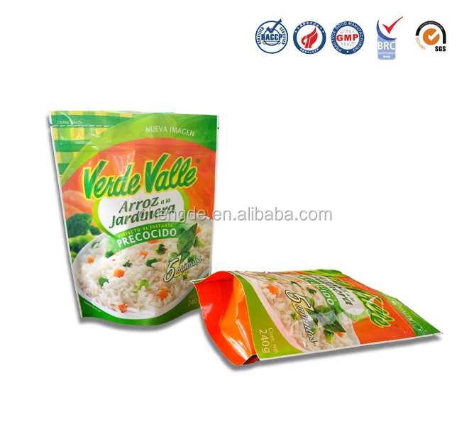 Пластиковая упаковка мешок риса/почтовый замок самостоятельным упаковка мешок для риса и закуски