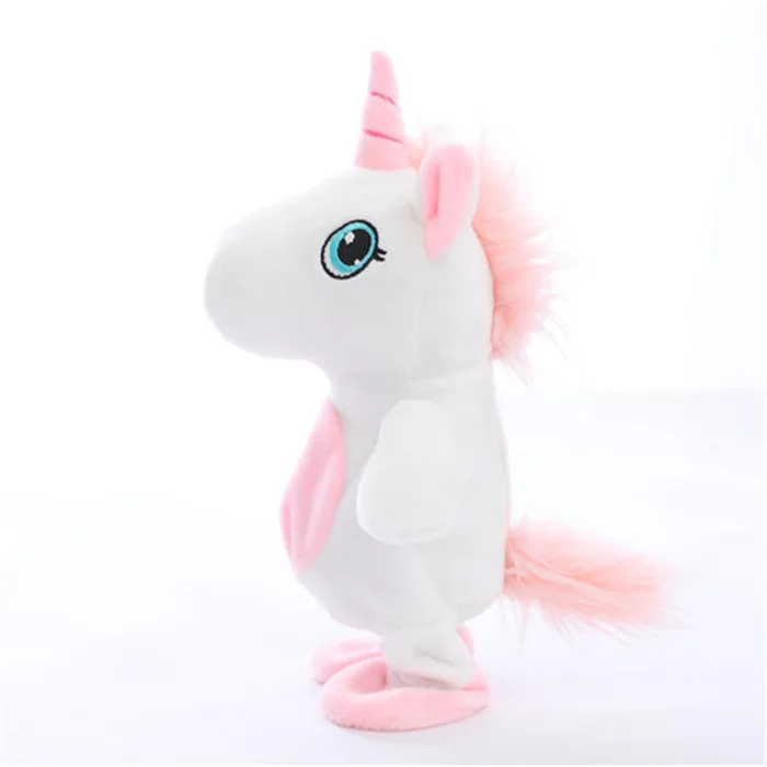 Electric Creative Kawaii Unicorn Walking& learning Talking Stuffed Animal Horse Toy Sound Record Plush Unicorn Gift for kids