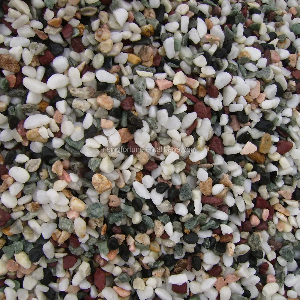 Decorative crushed gravel stone for landscaping