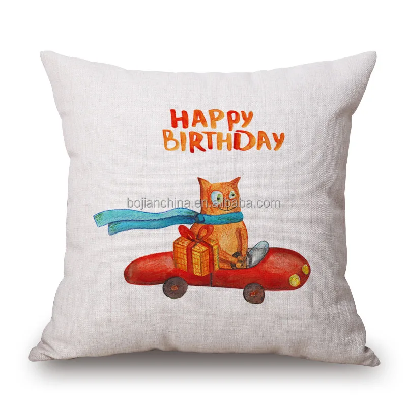 European hot sale elephant cushion cover happy birthday pillow case balloon pillow covers wedding gift