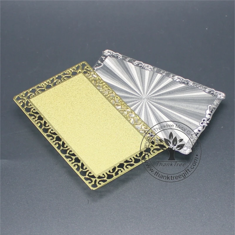 
Luxury design custom logo engraved gold blank card 