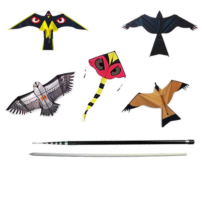 Wholesale  high quality nylon carton hawk kite bird scarer with pole (60571275488)