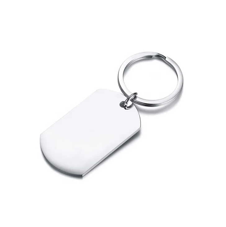 Металлический пустой брелок с логотипом на заказ, продолговатый металлический именной сублимационный брелок, железный брелок