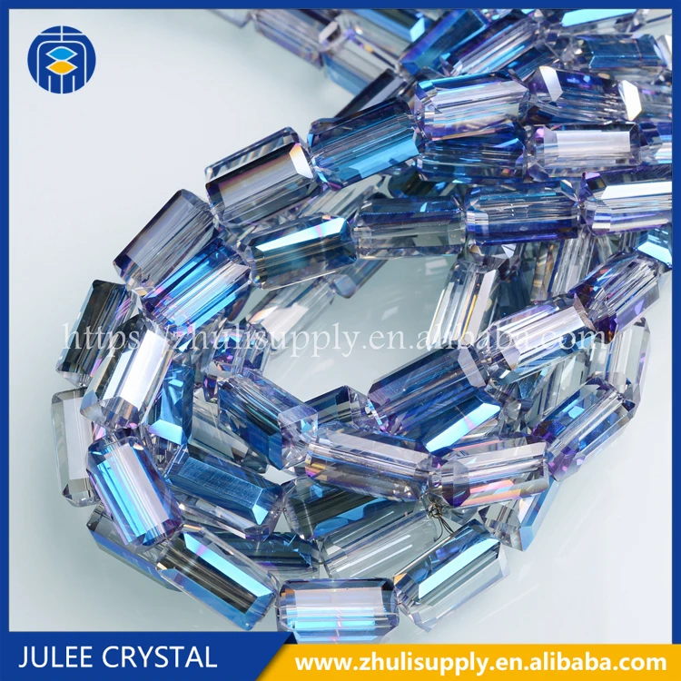 
Faceted Crystal Glass Rectangle Square Tube Crystal Long Cube Stick Beads 