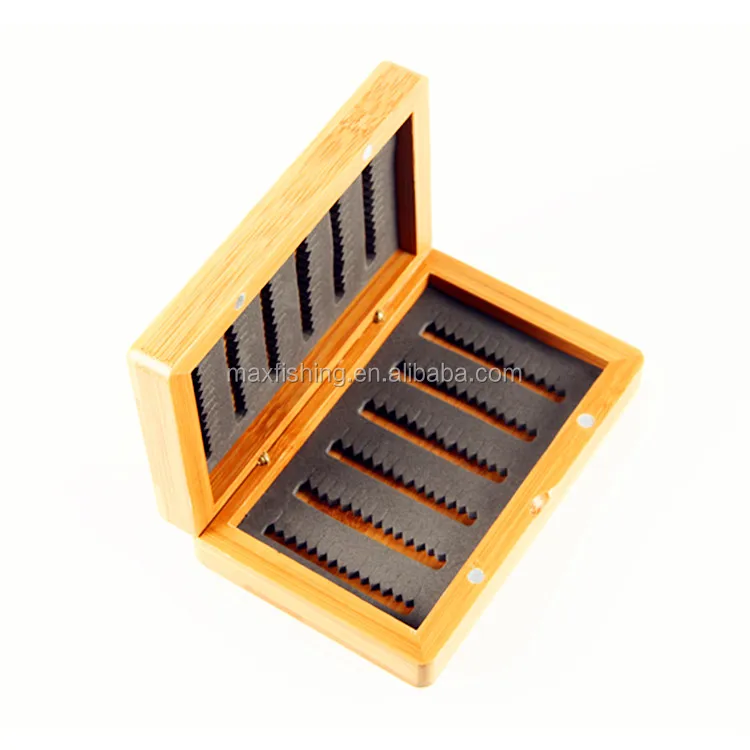 Small Slim bamboo fly fishing wooden fly box
