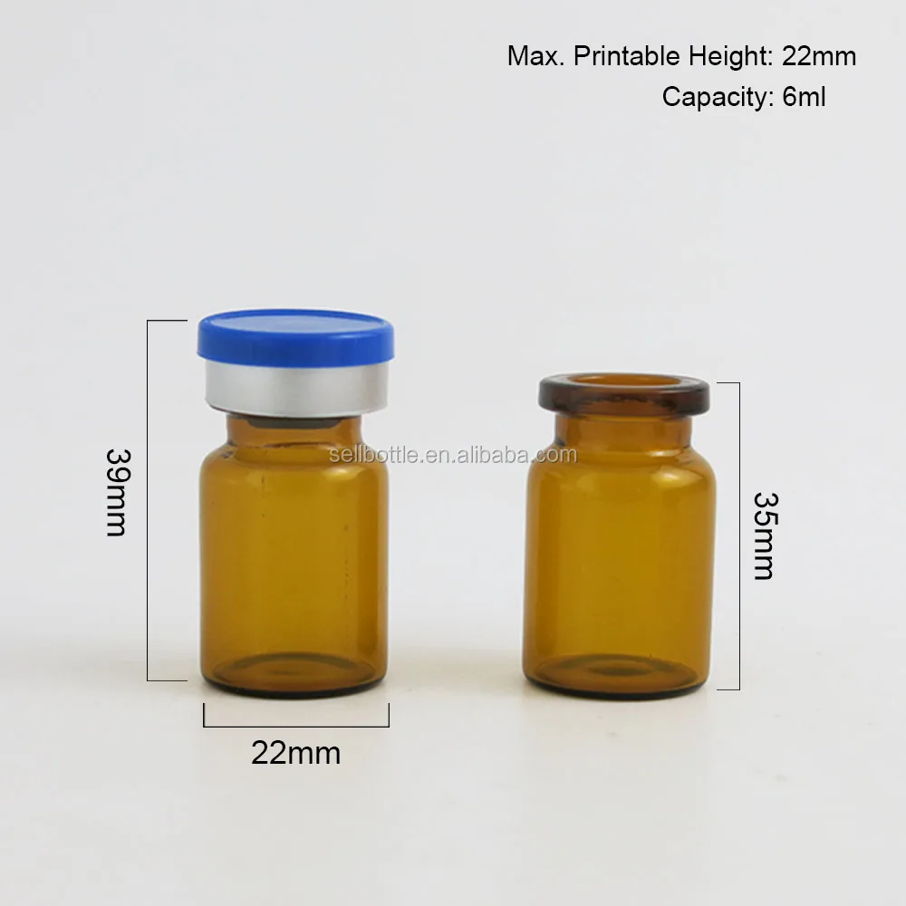 Factory 6ML Amber Medicine Vials, Liquid Medicine Vial, Pharmacy Vials With Flip Off cap