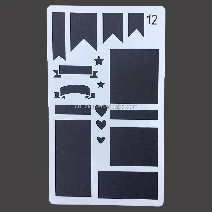 Новый стиль, индивидуальный пластиковый трафарет для творчества, 24 упаковки, 4x7 дюймов, шаблон для рисования, трафарет для рисования, пользовательские трафареты, журнализация