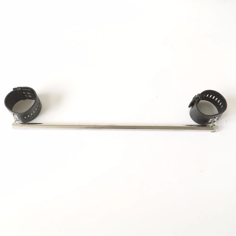 Newest Fixed handcuffs leather bondage irons metal chain shackles sex restraints toys for adults