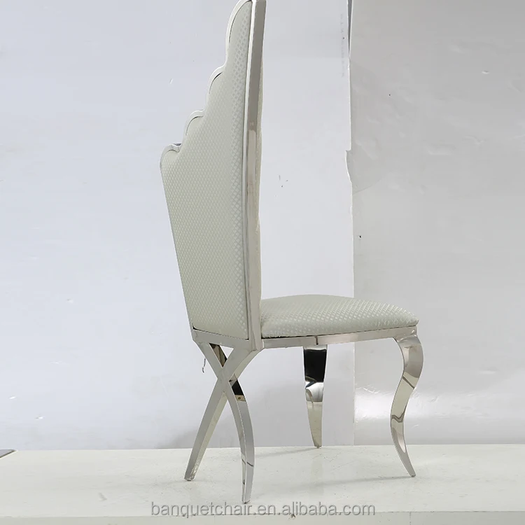 
King Queen chairs Angle wings Stainless steel frame throne dining chair 