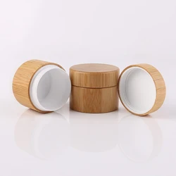 5ml 15ml 30ml 50ml 100ml Natural Cream Cosmetic Bamboo Wood Jar With Bamboo Lid For Face Body Cream