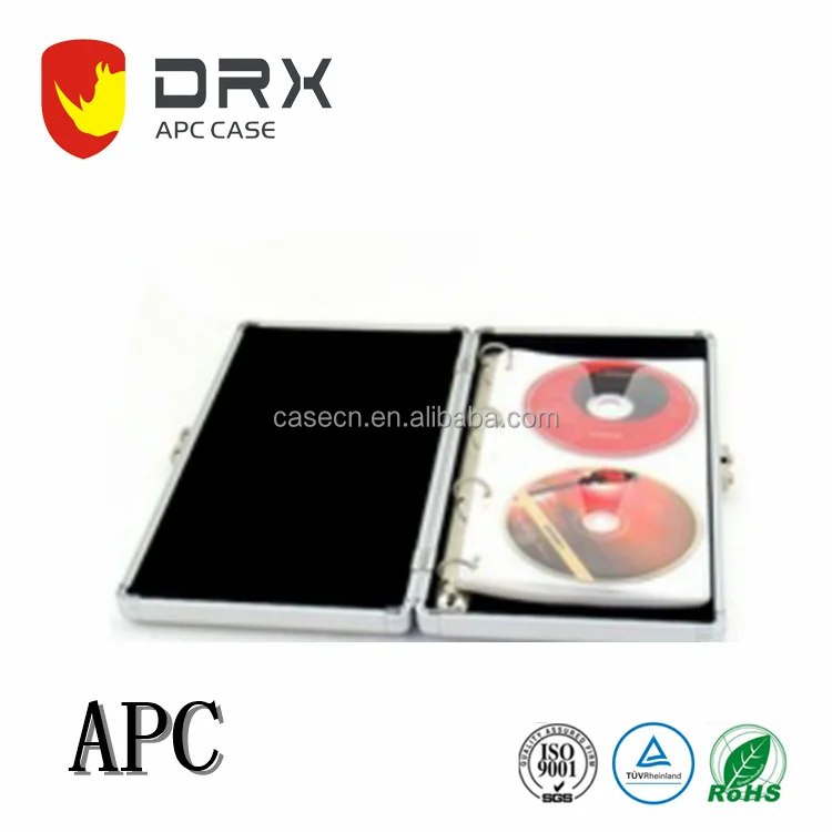 
Aluminum CD/DVD Storage Case Box with Sleeves Holds up with Removable Pages 