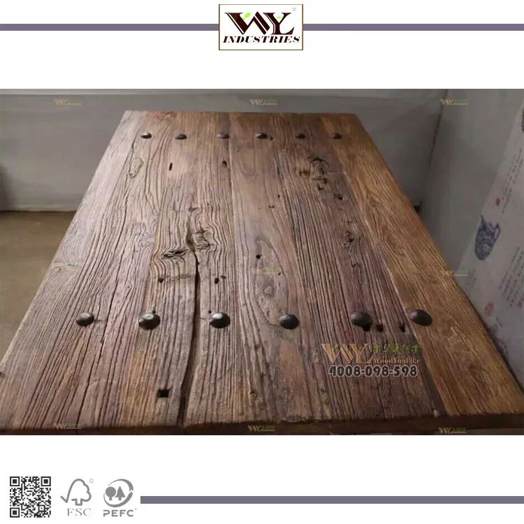 Chinese Style Antique Elm Wood Table For Park Kitchen Outdoor Use