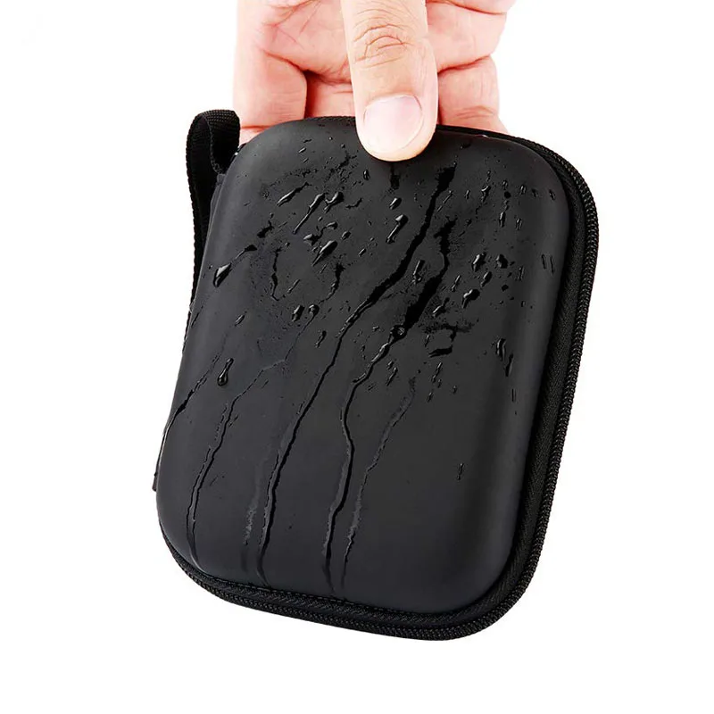 Hard-Shell Storage Portable Square Shockproof Waterproof Earphone Travel Carrying EVA Case with Mesh Pocket