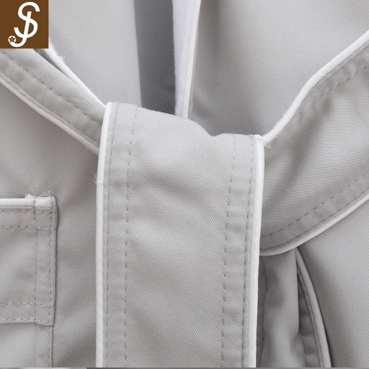 Роскошный банный халат для отеля из 100% хлопка с белыми краями S & J Five Star