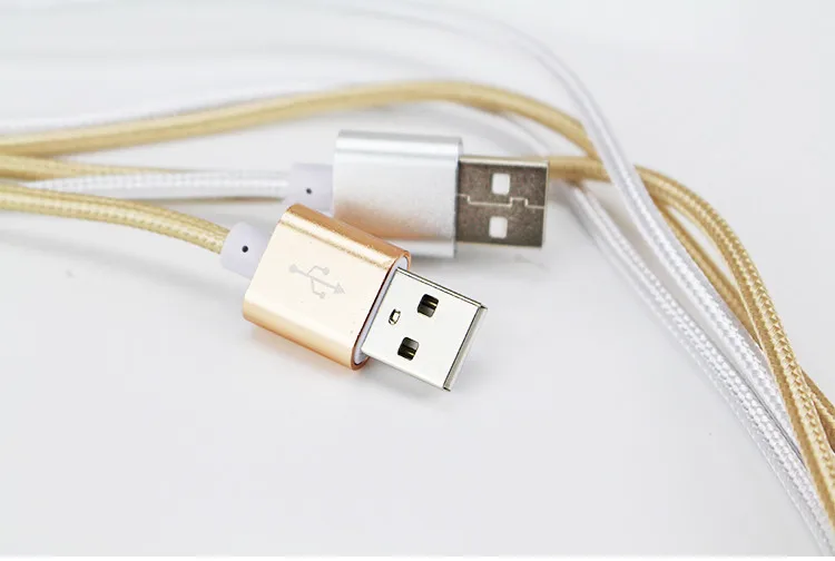 
1.5M alloy metal head core sync nylon braided cable usb charging cable for iphone with different colors 