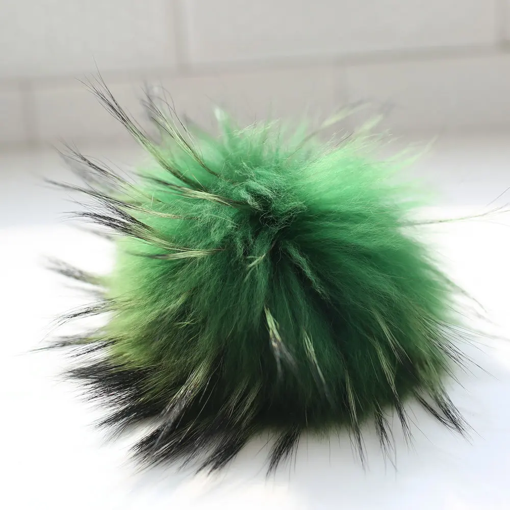 wholesale raccoon fur ball/pompons 7-18CM orange pompom