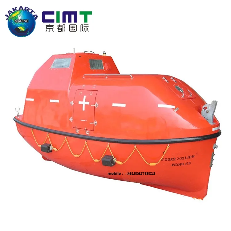 widely used 4.5M 6P fast frp rescue boat for sale/Totally Enclosed Freefall enclosed lifeboat for sale approval by CCS/ABS