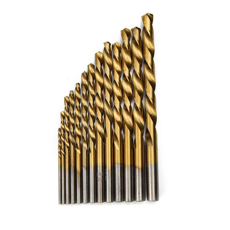 set of 13pcs high speed steel drills bits 4241 straight shank twist drill hole opener for woodworking plastic iron aluminum part