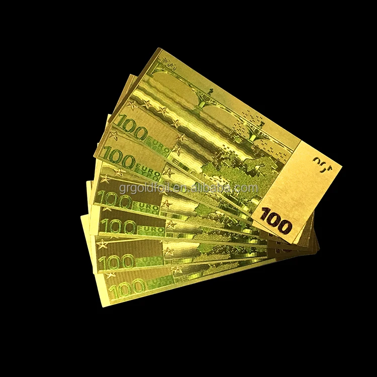 Reliable and luxury gamble gold 100 euro banknotes gold foil currency