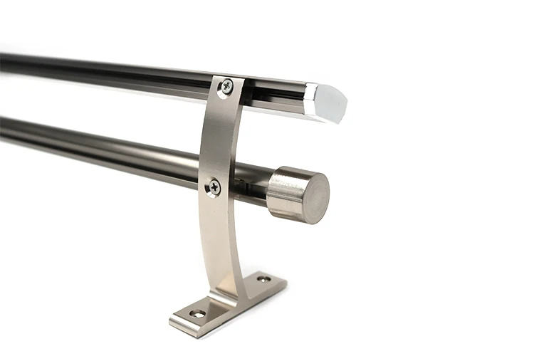 European aluminum extrusion shower curtain rod curtain track with screws and pulleys