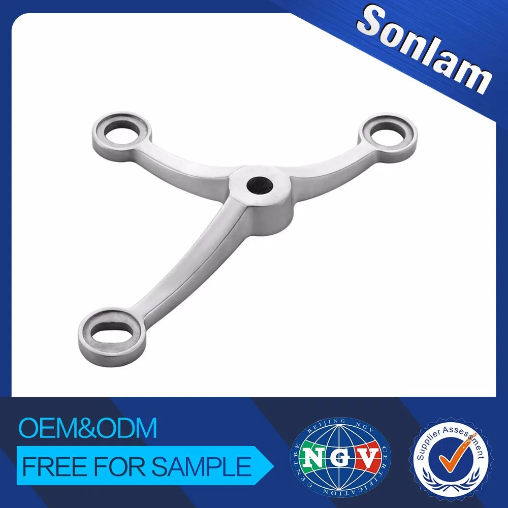 Sonlam нержавеющая сталь, стекло с трех сторон по бокам Паук кронштейн