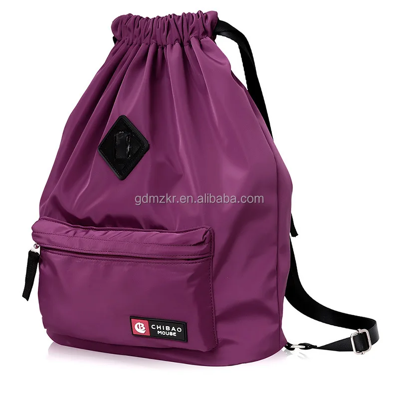 Оптом высокое качество Логотип Печатный водонепроницаемый полиэфир нейлон шнурок рюкзак сумка