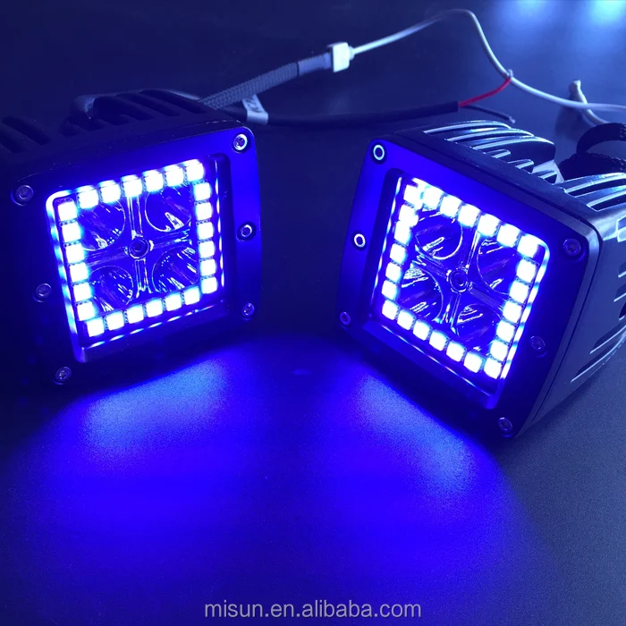 Spot Beam 18W 3Inch 6 Leds RGB leds working light bar for ATV 4*4 offroad wagon driving